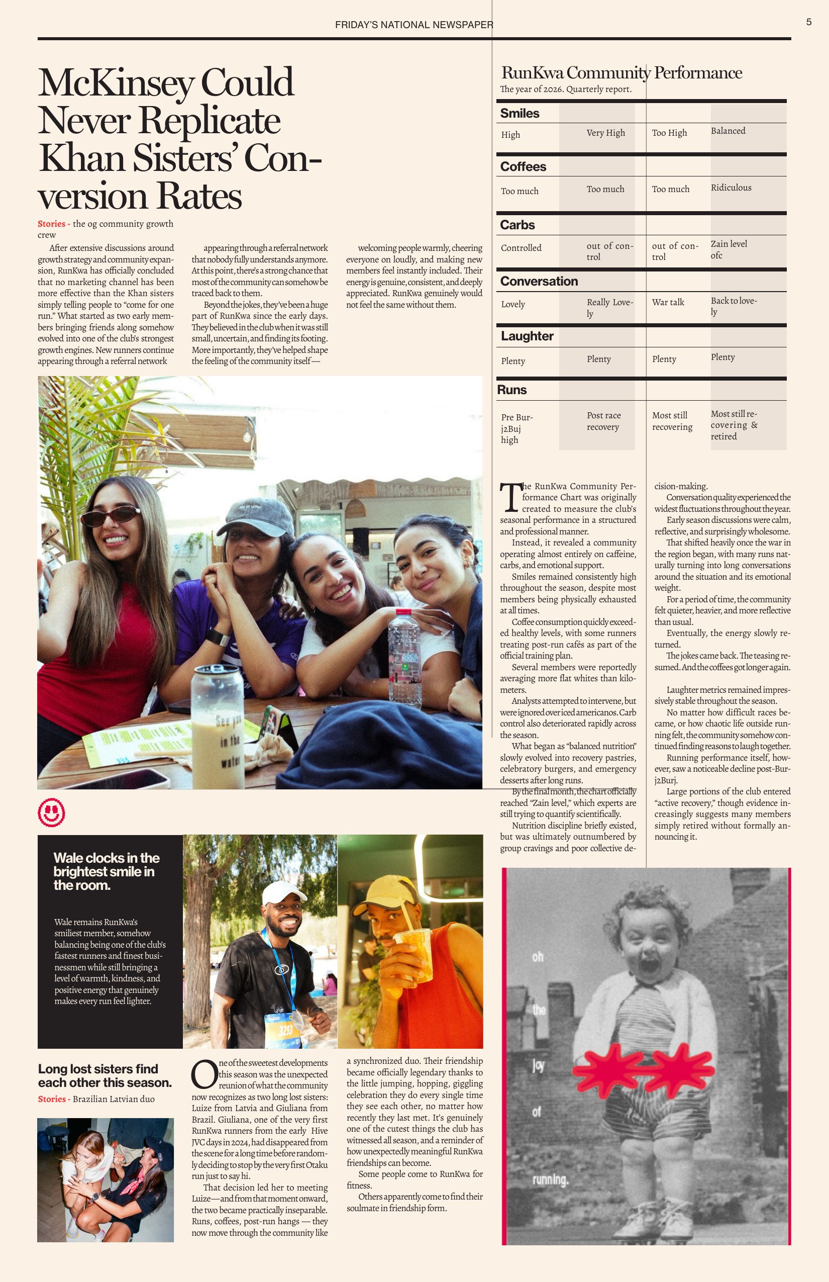 Page 5: McKinsey could never replicate the Khan sisters’ conversion rates; community performance chart